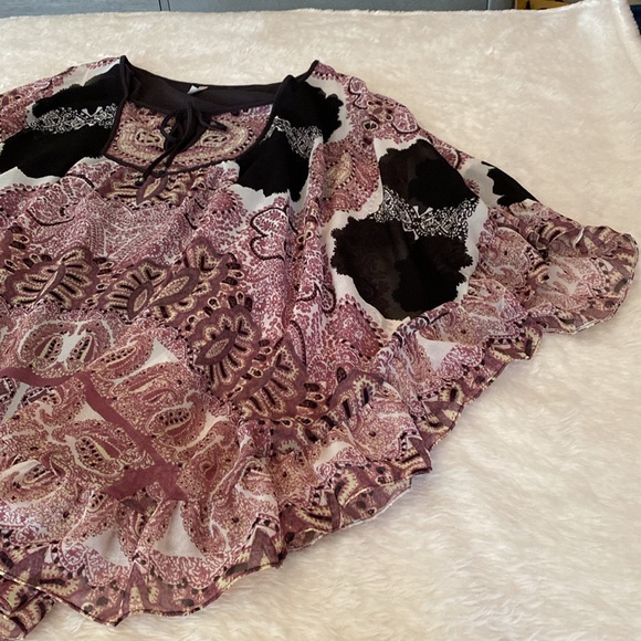 FREE PEOPLE Bohemian Tunic Top Dress Dusty Rose & Gray Brown Size S/P 🌸 - Picture 8 of 16